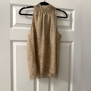 Gold lace blouse- New w/ Tags